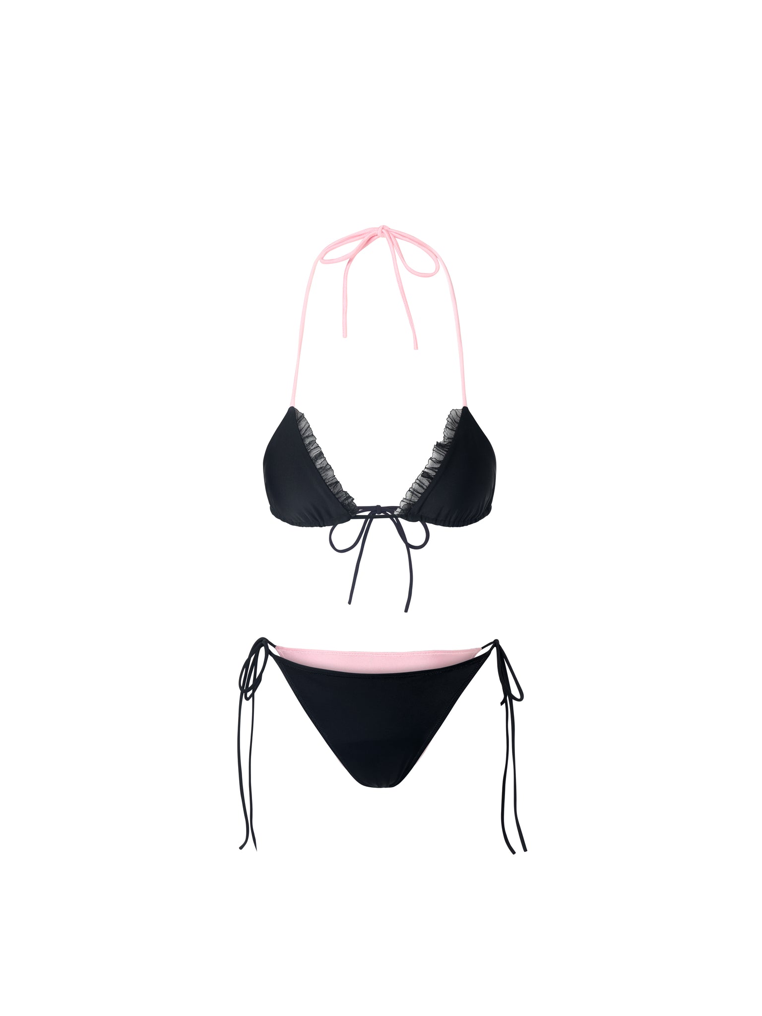 Reversible Pink and Black Bikini Set