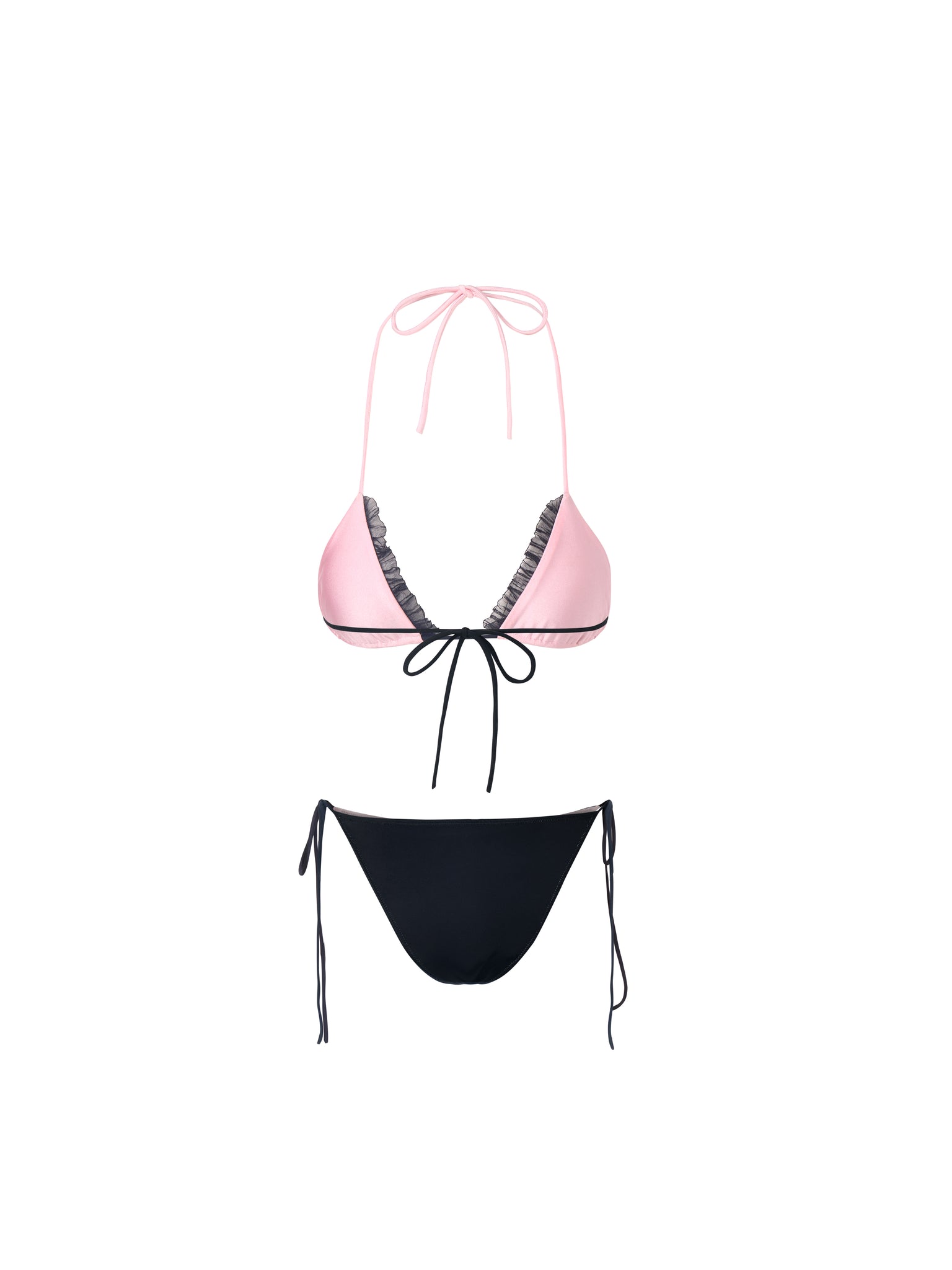 Reversible Pink and Black Bikini Set