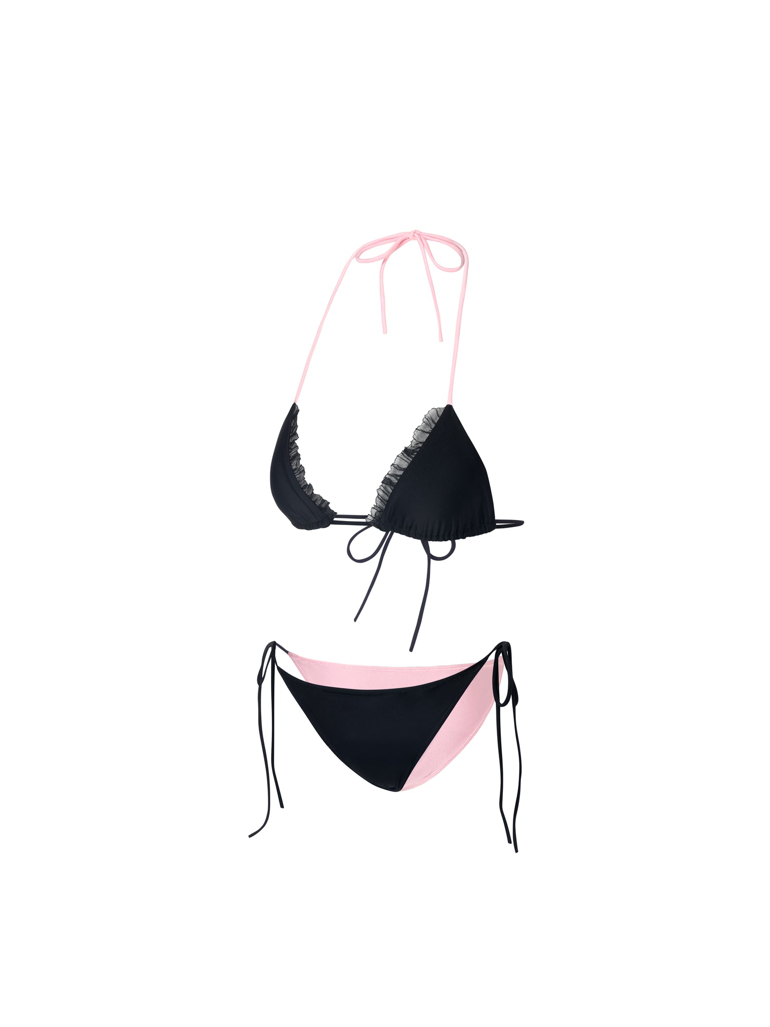 Reversible Pink and Black Bikini Set