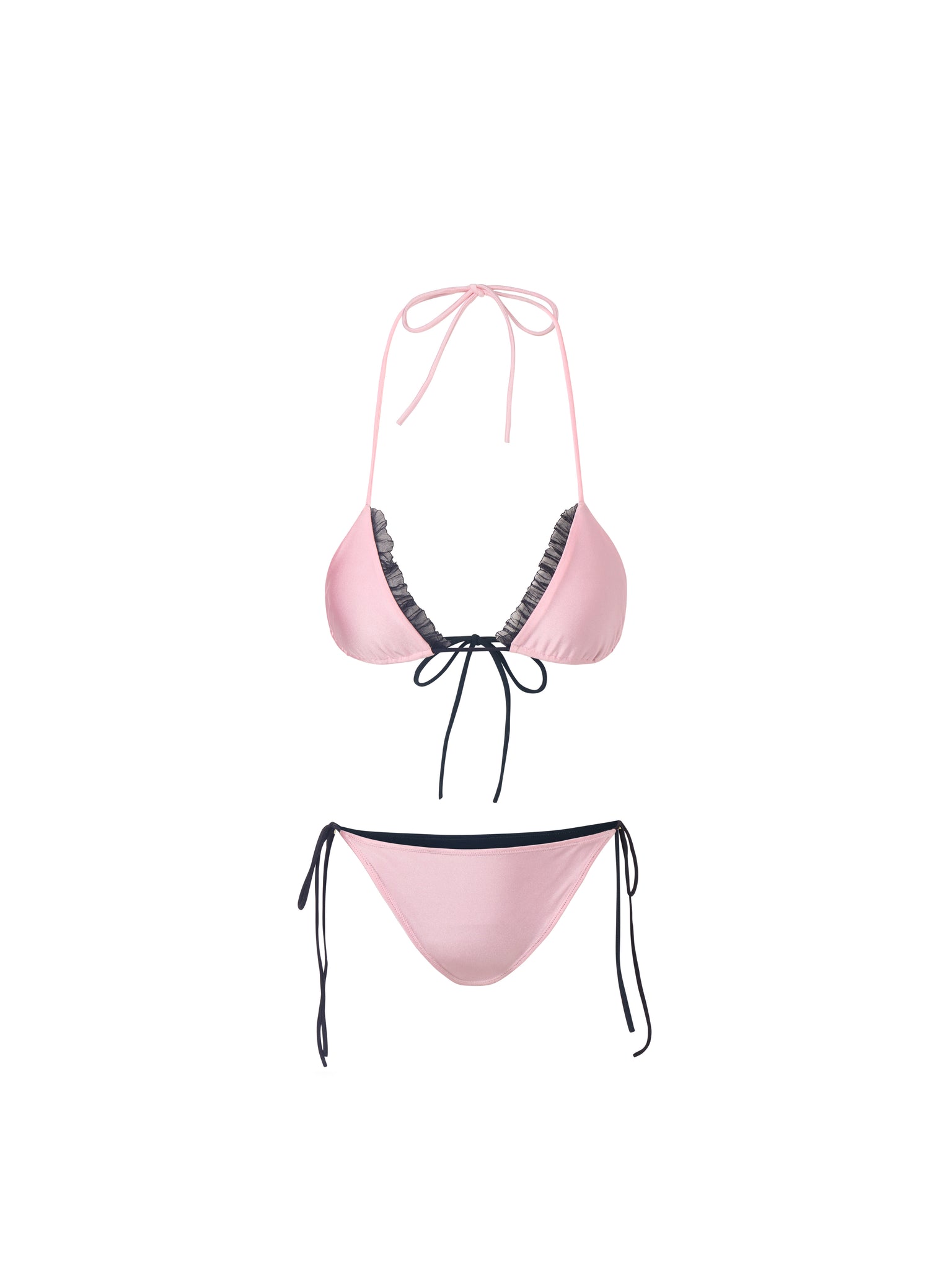 Reversible Pink and Black Bikini Set