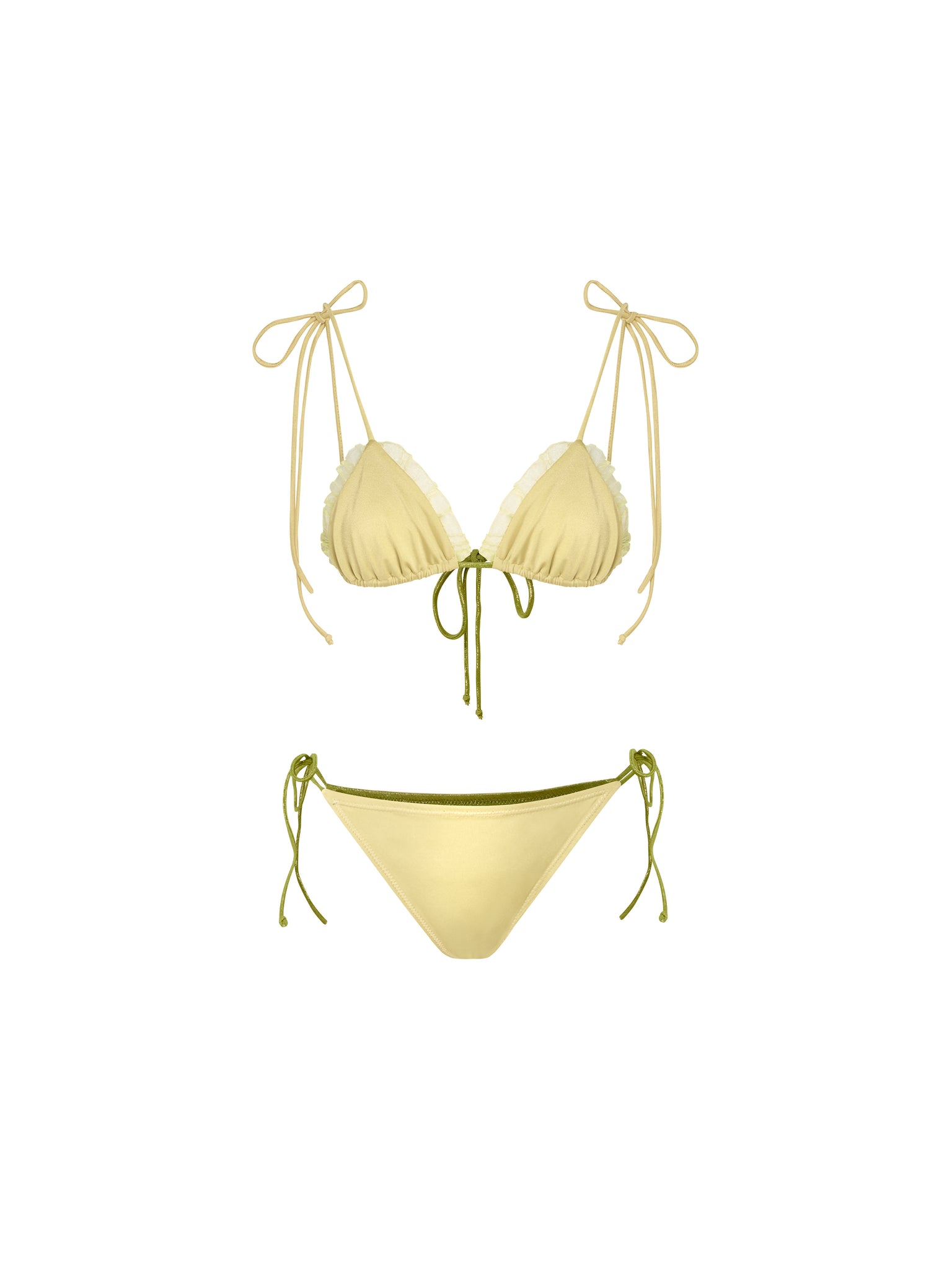 Reversible Green and Yellow Bikini Set