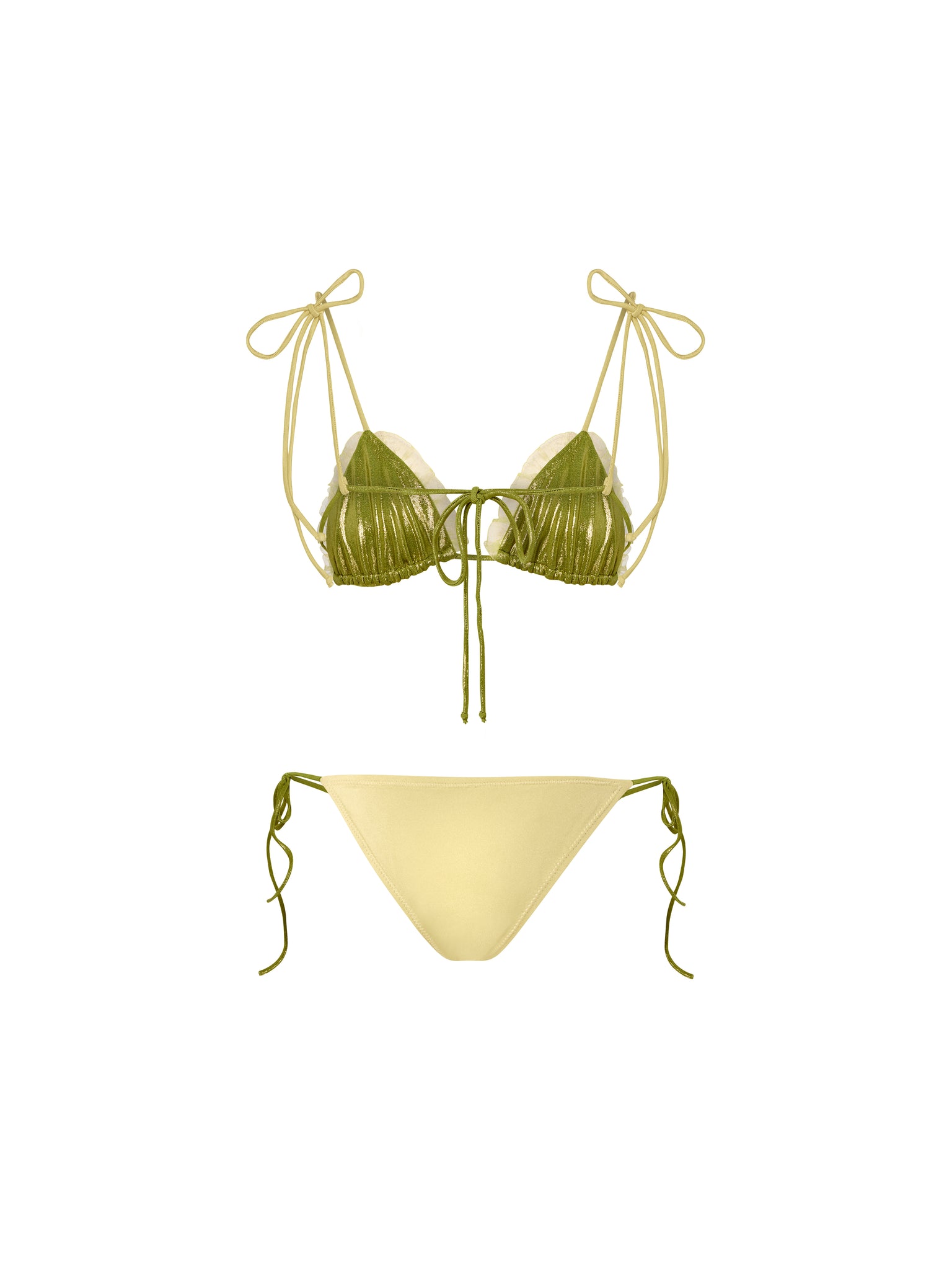 Reversible Green and Yellow Bikini Set