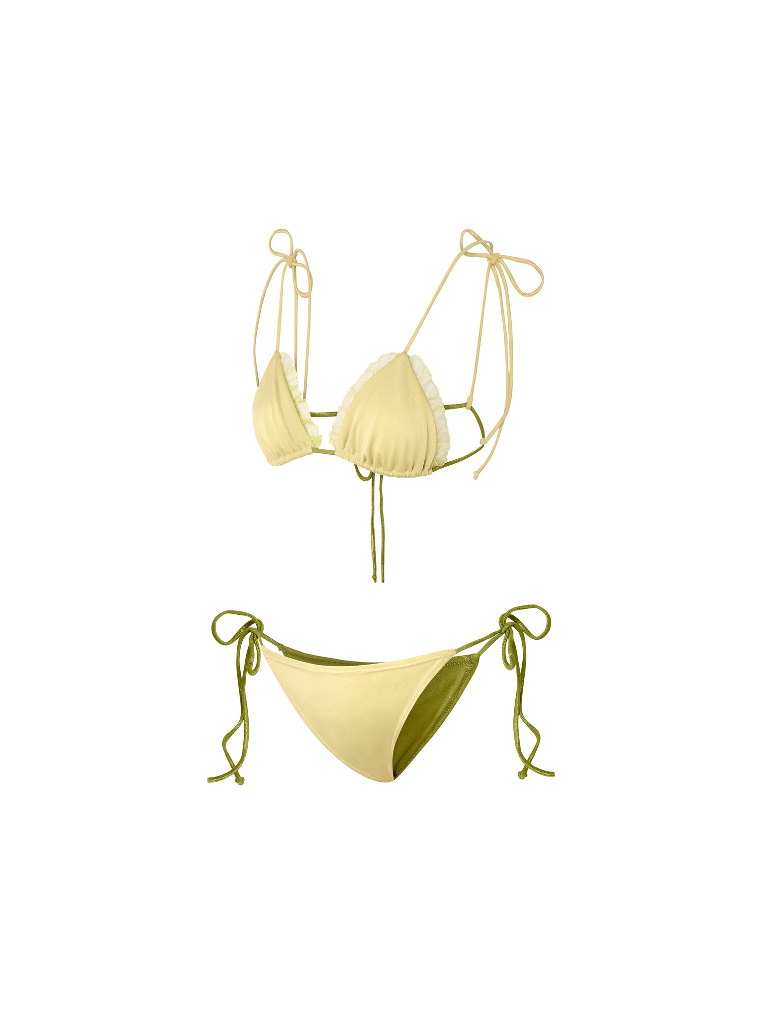 Reversible Green and Yellow Bikini Set