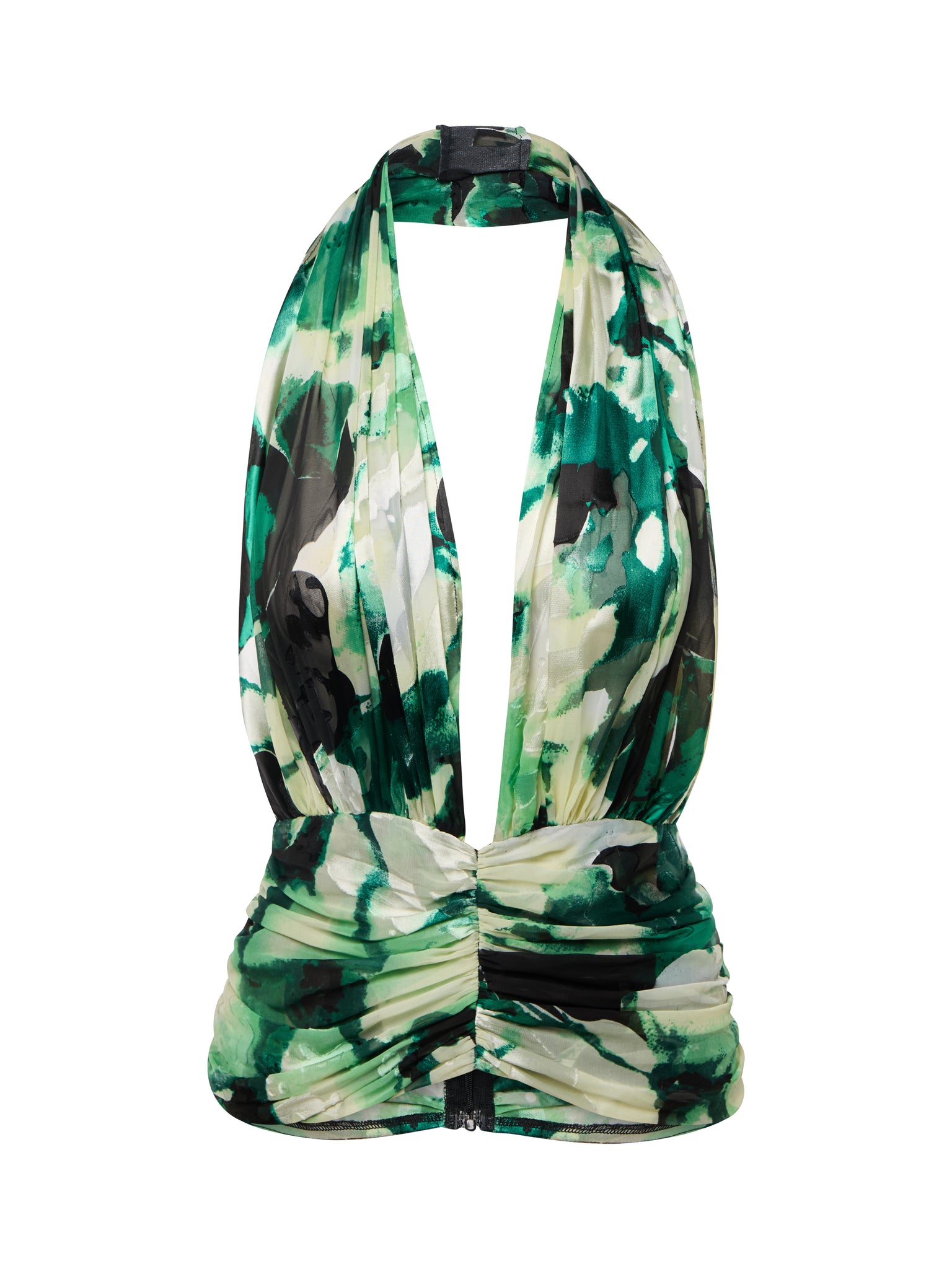 Green Floral Halter Top