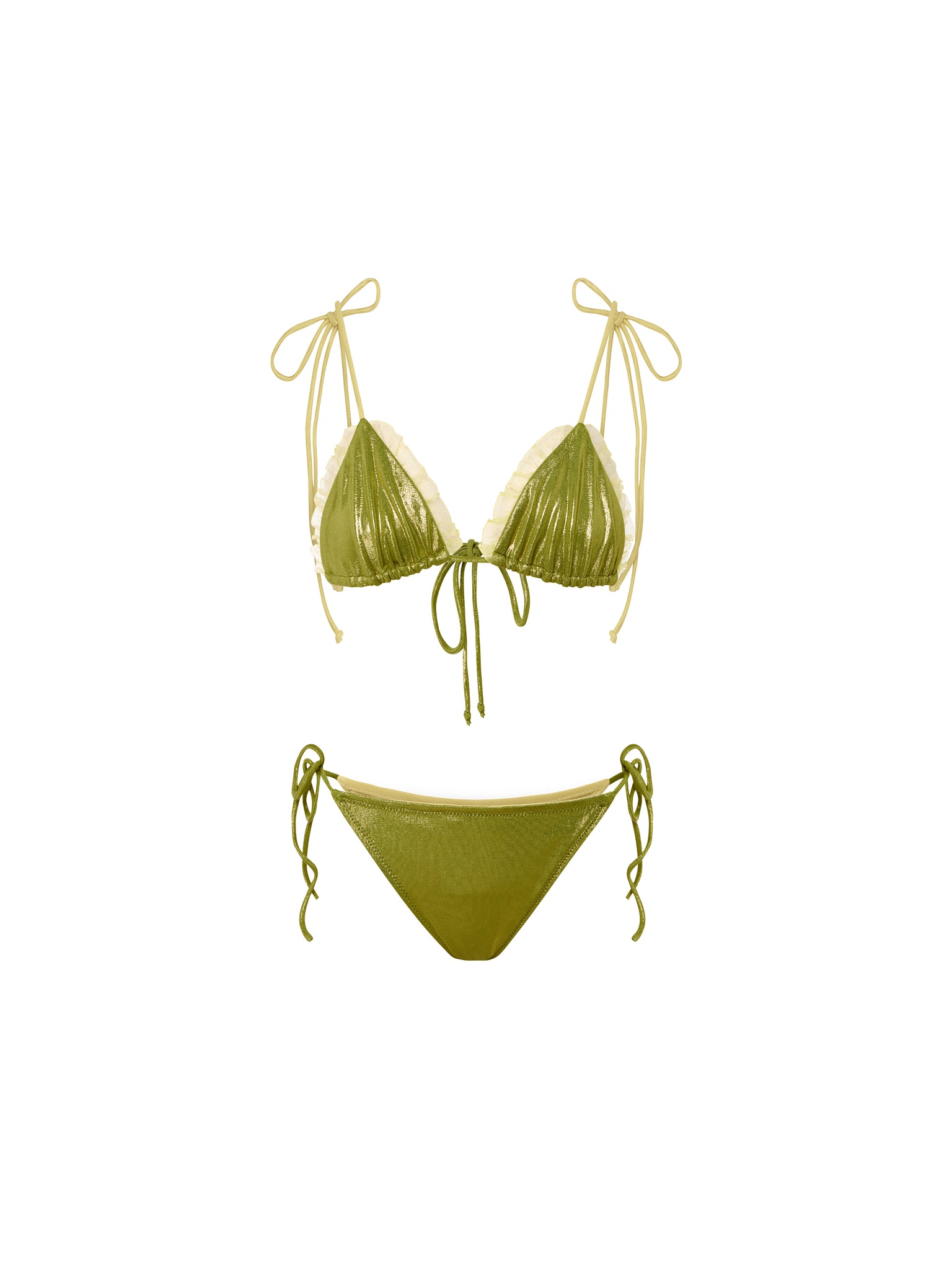 Reversible Green and Yellow Bikini Set