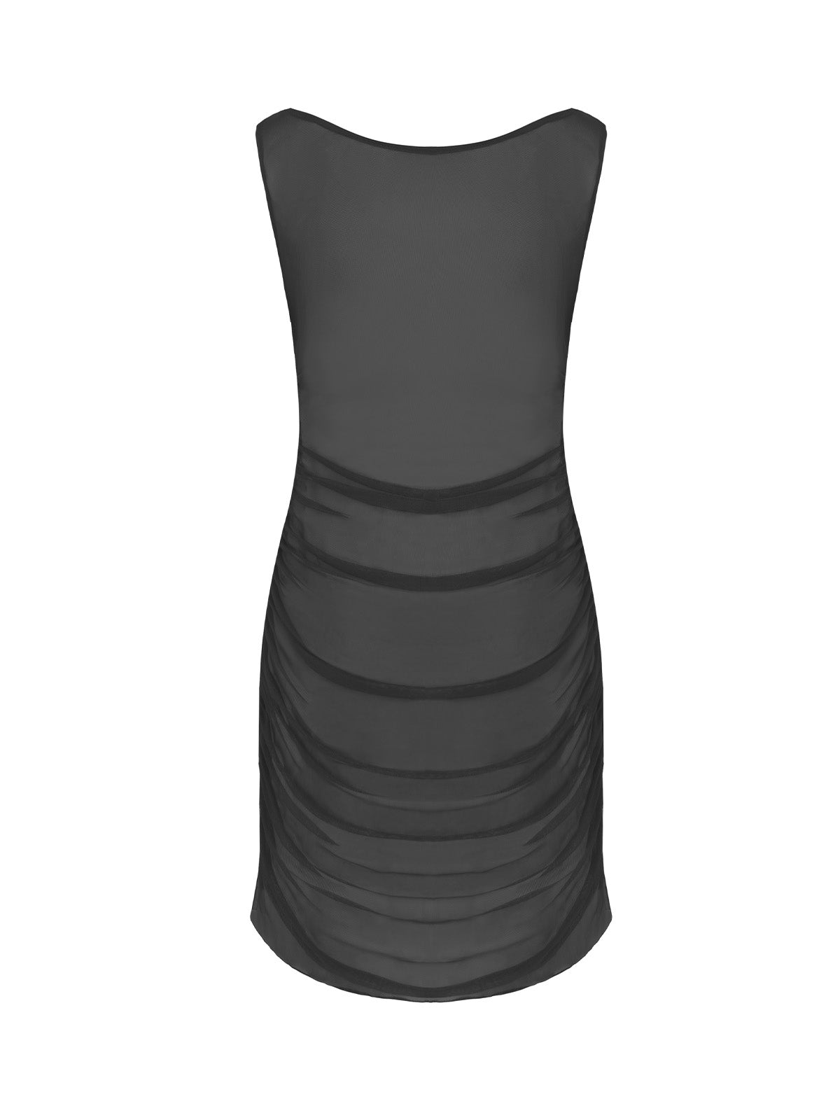knee length dresses for ladies Black Halter Neck Mesh Midi Dress With Open Back main image 0